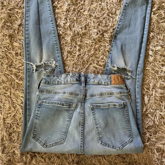 Aeropostale Jeans Womens Size 10R Super High Rise Jegging Destroyed Denim Grunge - Picture 5 of 6